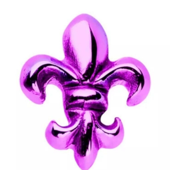 2 PURPLE TITANIUM FLEUR DE LIS CHEATER PLUGS - Picture 2 of 3